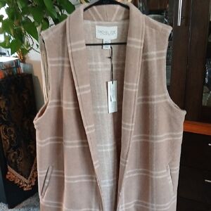NWT Rachel Zoe Beige Striped Vest